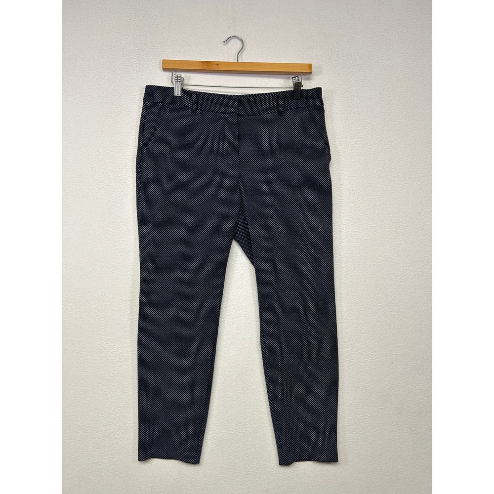 Preppy Career Zara Basic Womens 8 Navy Blue Polka Dot Ankle Tapered Pants